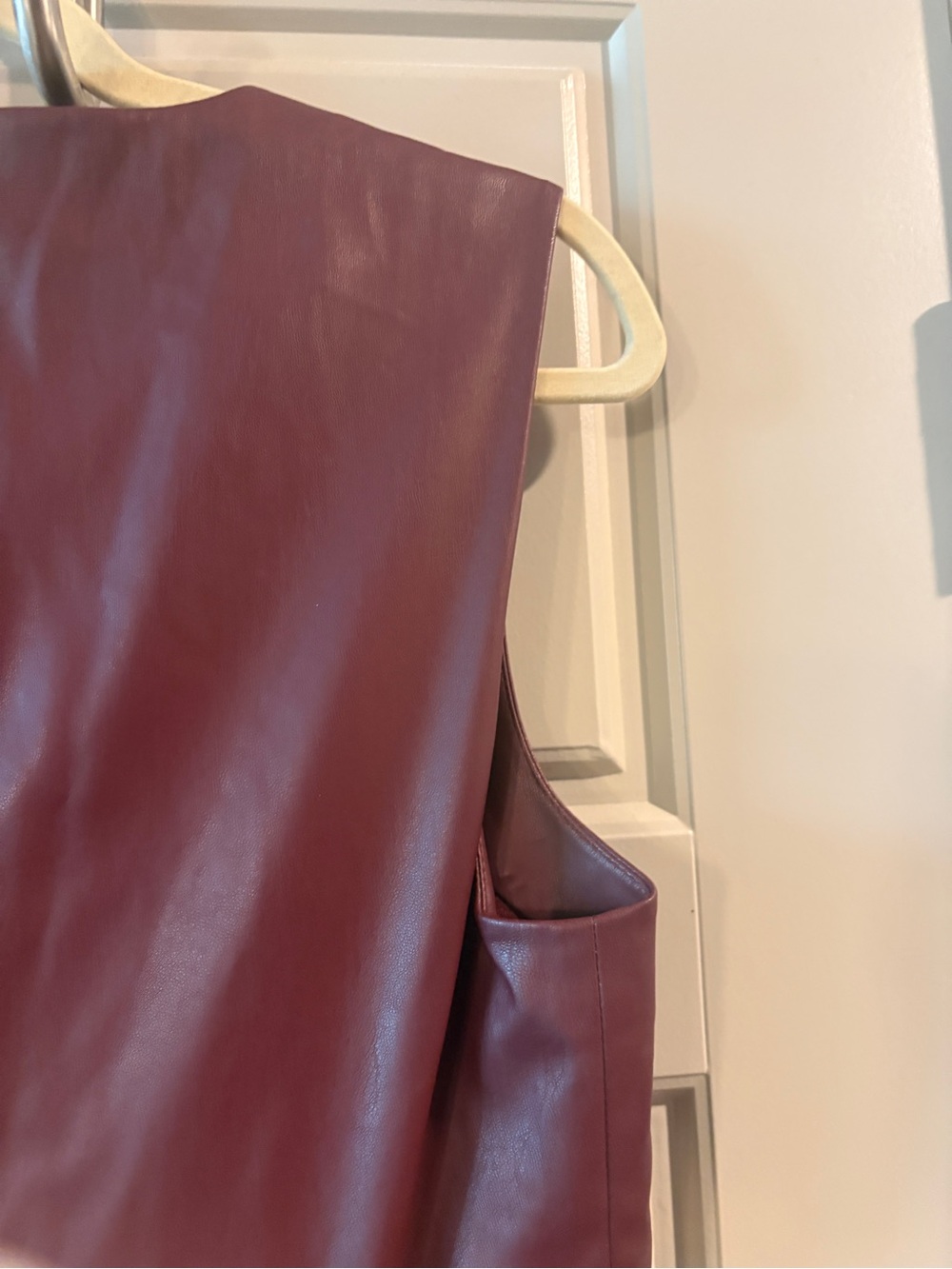 Jonathan Simkhai Toni Faux Leather Cutout Sleeveless Midi Dress in Mulberry Red - Picture 13 of 16